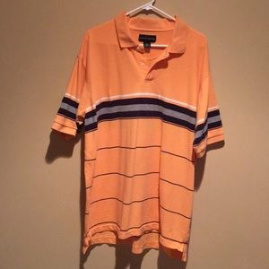 Croft and Barrow XXL Orange Striped Polo Shirt